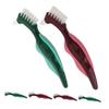 DEARMAMY 6pcs Double Sided Denture Brush with Non Slip Handle for Seniors Hard Bristle False Teeth Cleaner for Daily Oral Care and Gum Massage Convenient Home Use view 1