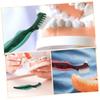 DEARMAMY 6pcs Double Sided Denture Brush with Non Slip Handle for Seniors Hard Bristle False Teeth Cleaner for Daily Oral Care and Gum Massage Convenient Home Use view 2