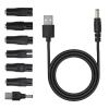 7-Piece Universal Electric Shaver Charger Kit, Black Razor Charger Cord Compatible with Philips, Wahl, Braun & More, USB Shaver Charger Cable for Men's Razors & Trimmers, Bathroom & Travel Essential. view 1