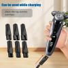 7-Piece Universal Electric Shaver Charger Kit, Black Razor Charger Cord Compatible with Philips, Wahl, Braun & More, USB Shaver Charger Cable for Men's Razors & Trimmers, Bathroom & Travel Essential. view 4