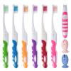12 Pcs Travel Toothbrushes,Folding Toothbrush with Built-in Cover, Cute Silicone Protective Cover,Collapsible Multi Color Travel Toothbrush Kit for Hiking, Camping, Traveling