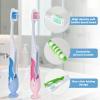 12 Pcs Travel Toothbrushes,Folding Toothbrush with Built-in Cover, Cute Silicone Protective Cover,Collapsible Multi Color Travel Toothbrush Kit for Hiking, Camping, Traveling view 2
