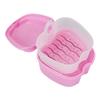 WLIHDB Denture Case 3pcs Denture Bath Box Cleaning False Teeth Storage Box With Hanging Net Container Artificial Tooth Case Retainer Case For Dentures And Braces(Pink) view 1