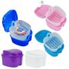 WLIHDB Denture Case 3pcs Denture Bath Box Cleaning False Teeth Storage Box With Hanging Net Container Artificial Tooth Case Retainer Case For Dentures And Braces(Pink) view 2