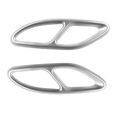 Uqezagpa 2Pcs Car Exhaust Pipe Mufflers Cover Replacement Rear Cylinder Exhaust Pipe Decorate Cover Trim For W205 W213 Vehicle Enhancement