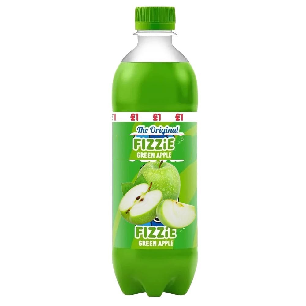 Green Apple, Blue Raspberry & Red Cherry Flavour soft drink 500ml PMP - Vegeterian/Vegan - Slsp (12 Bottles, Green Apple)