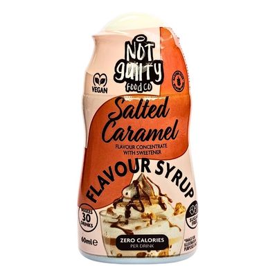 Not Guilty Zero Calorie Barista Salted Caramel Syrup Concentrate 60ml x 1, Sugar & Fat Free, Vegan Sweetener - Perfect for SkinnyCoffees and Shakes with Welari Thank You Card | (1 Pack)