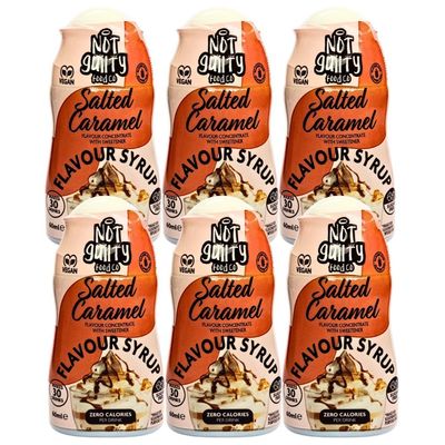 Not Guilty Zero Calorie Barista Salted Caramel Syrup Concentrate 60ml x 6, Sugar & Fat Free, Vegan Sweetener - Perfect for SkinnyCoffees and Shakes with Welari Thank You Card | (6 Pack)