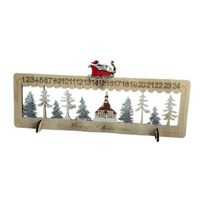 Ruarby Light Up Wood Advents Calendar Elegant LED Lighted Christmas Countdowns Calendar With Chritsmas Tree Decoration Christmas Box
