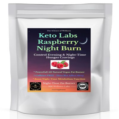 Keto Labs Raspberry Night Burn - Appetite Suppressant - Control Evening and Night Time Hunger Cravings - 60 Tablets