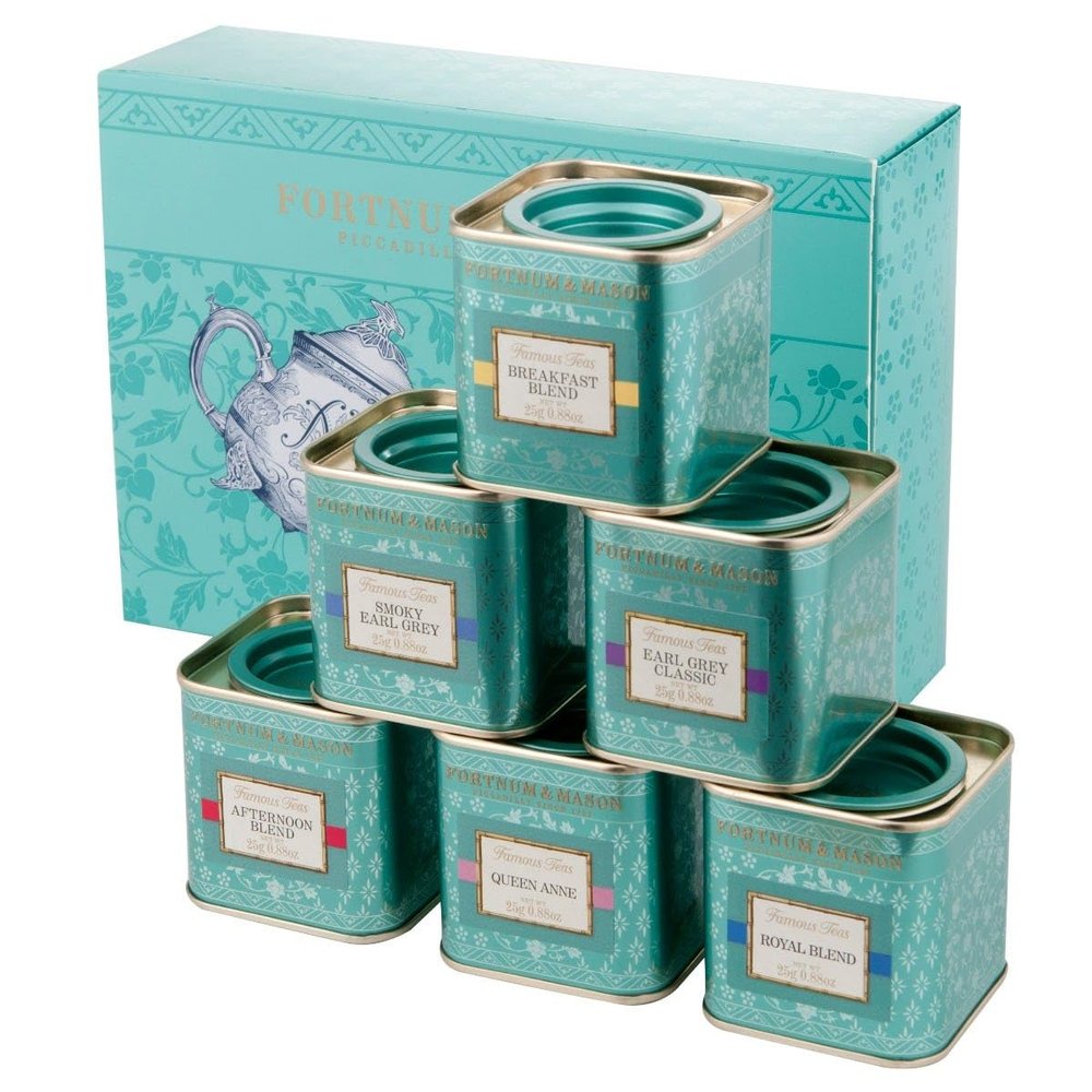 Fortnum and Mason Famous Teas gift set - Royal blend - Breakfast blend - Afternoon blend - Queen Anne Blend - Smoky Earl - Earl Grey