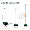 XXFLOWER Broom and Dustpan Set, Long Handle Lightweight Dustpans with Broom Combo for Home Sweeping for Room Kitchen Office Black Green view 2
