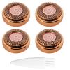 4 Flawless Replacement Heads with Cleaning Brush, Facial Hair Remover for Women, Rose Gold, Compatible with Finishing Touch Flawless Hair Remover, Sensitive Skin Care, Travel Friendly view 1