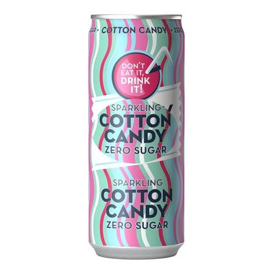 Variety flavor sugar free sparkling soft drink Cans 330ml Cotton Candy,Bubble Gum,Marshmallow,Birthday Cake,Apple,Orange,Cherry - cdcn (12 Cans, Cotton Candy)