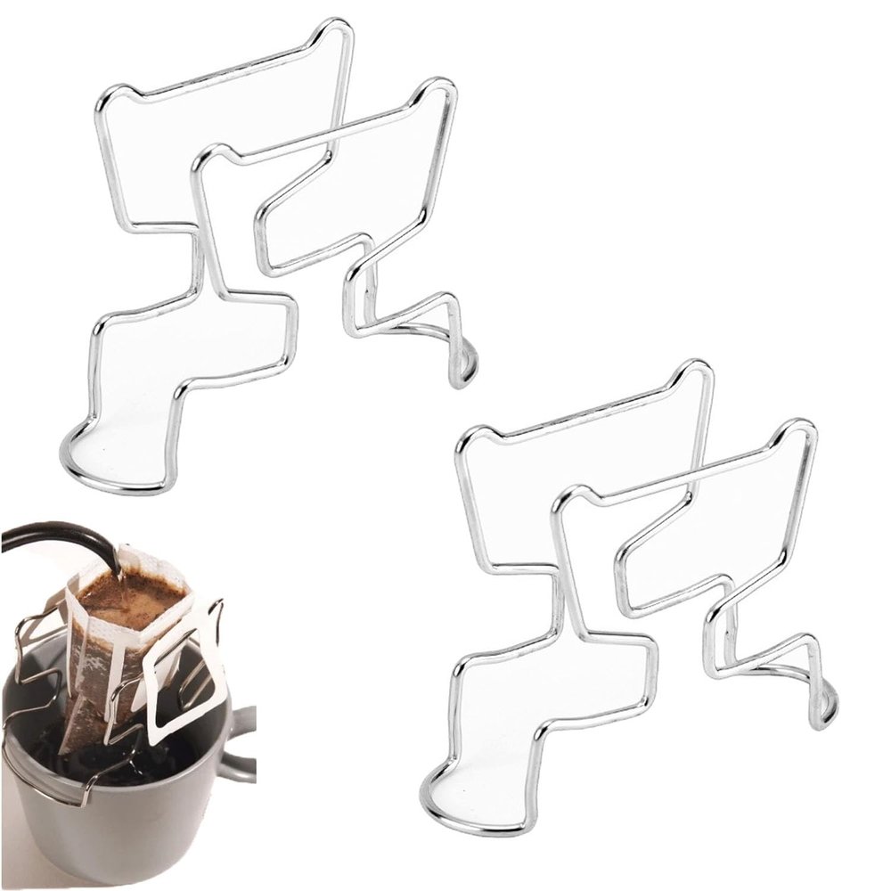 UtySty 2 Pack Portable Coffee Filter Paper Bag Holder Stand Adapter Pour Over Coffee Dripper for Hanging Ear Drip Coffee Bag Single Serve Disposable Drip Coffee Filter Ceramic Large Coffee Mugs