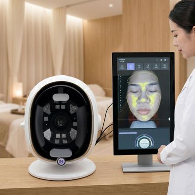 LISTaRSw Ai Intelligent Skin Detector - 20 Test Items + 8spectral Imaging, Facial Analysis Instrument - Cloud Storage Repor, For Salon White
