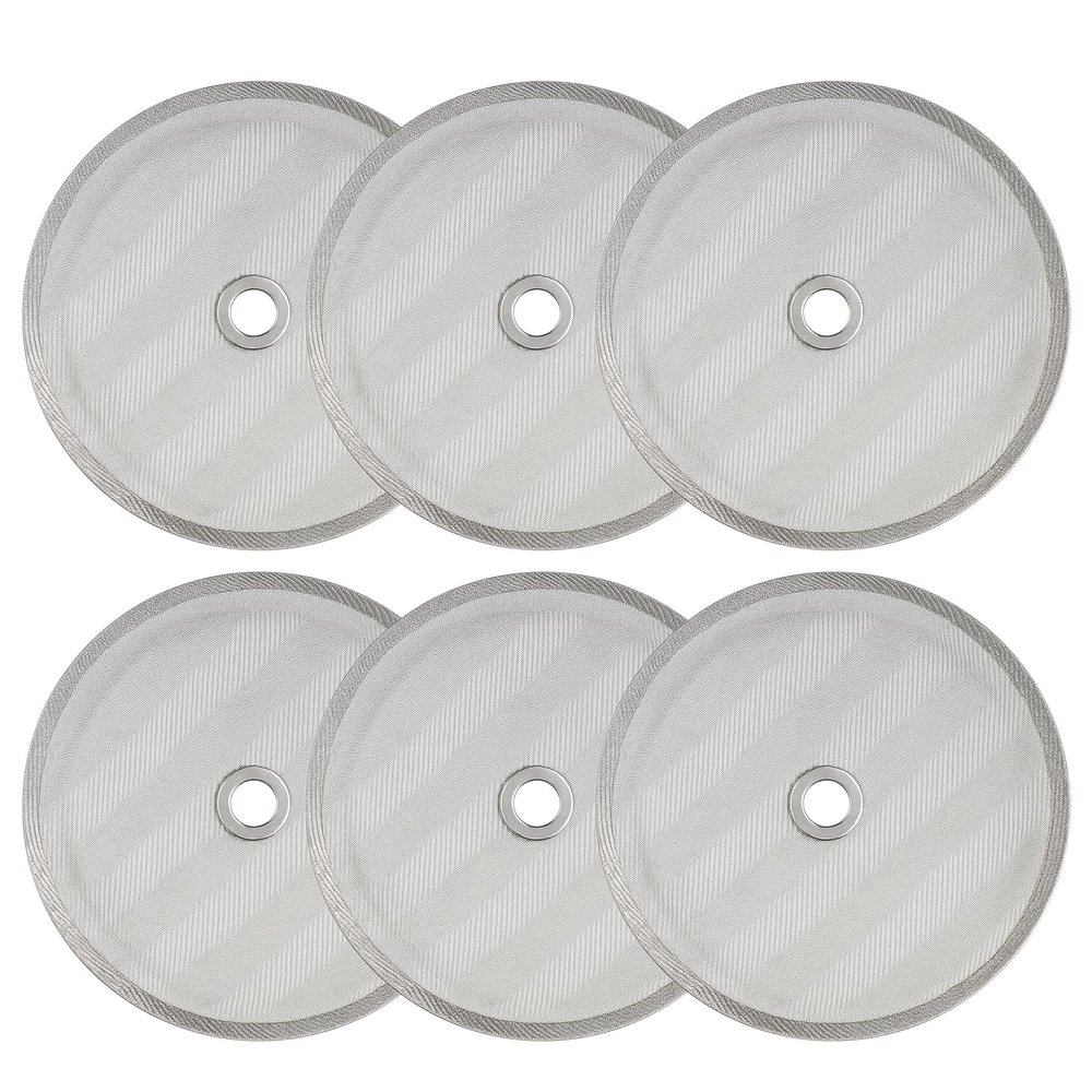 6 Pack French Press Replacement Filter Screens - 4 Inch Stainless Steel Mesh with Metal Center Ring for 34 Oz, 1000ml, 8 Cup French Press Coffee and Tea Makers