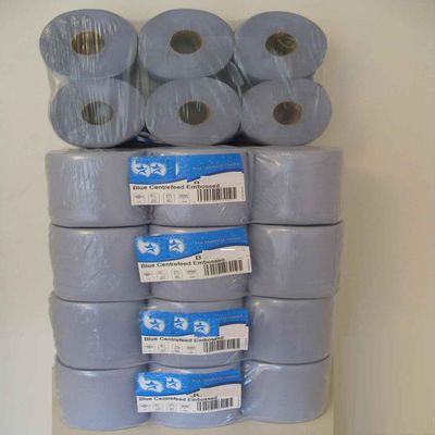 30 Eco Centrefeed Rolls 2ply Blue Embossed 400 Sheets per roll 5 X 6 Packs (Blue)