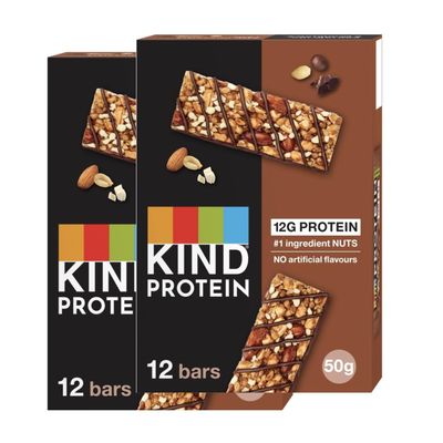 KIND Protein Bars, Gluten Free Snack Bars, Milk Chocolate Latte, High Fibre, Healthy Snack, Source of Protein, No Artificial Colours, Flavours or Preservatives, Multipack 24 x 50g