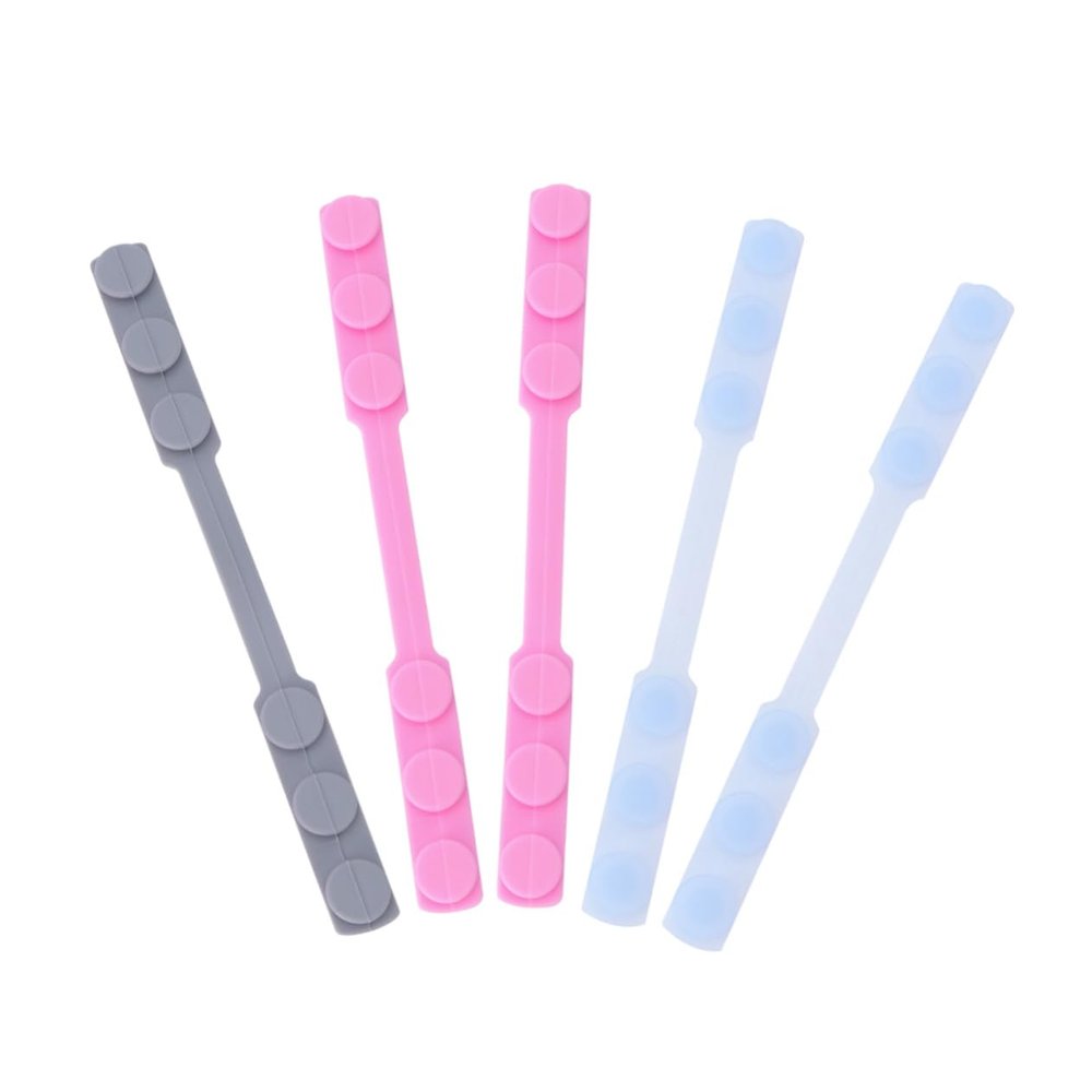 FOMIYES 5Pcs Silicone Mask Ear Strap Extender, Adjustable Anti-Tight Ear Protector Saver Hooks for Pain Relief, Reusable Non-Slip Facemask Extension Buckle for Adults & Kids, Random Colours