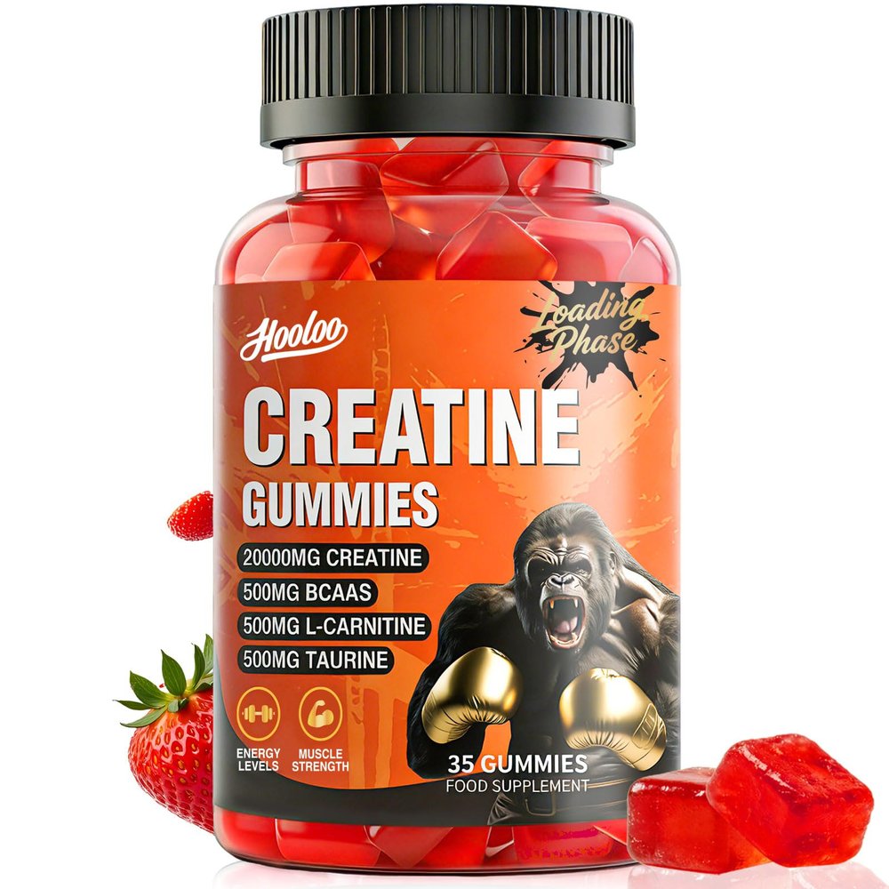 Creatine Gummies 20000mg Loading Phase (7 Days Supply) Creatine Monohydrate for Men & Women, Vegan & Sugar-Free, Easy Pre/Post Workout Gym Support for Performance and Muscle Power, 35 Count