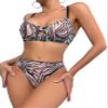 Lilosy Sexy Mesh Sheer Underwire Push Up Lingerie Set Lingerie Set, Zebra White, XXS view 2