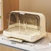 HGZLQKD Drying Rack Nursing Bottle Storage Box Portable with Cover Container Organizer for Kitchen Cabinet Bottles Cups, Light Khaki Medium view 3