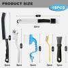 16 Pcs Crevice Cleaning Brush Set, Hard Bristle Gap Cleaning Tools with Scrapers & Wire Brush for Kitchen, Bathroom, Oven, Window Track, Tile Grout, Narrow Corners Cleaning view 2