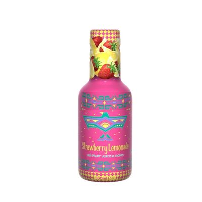 Variety flavours Juice Drink 500ml-Mango,Strawberry Lemonade,Fruit Punch Lemonade,Watermelon,Iced Tea Peach,Green Teaa,Iced Teaa Lemon,Blueberry WhiteTeaa-Arzn (06 Bottles, Strawberry Lemonade)