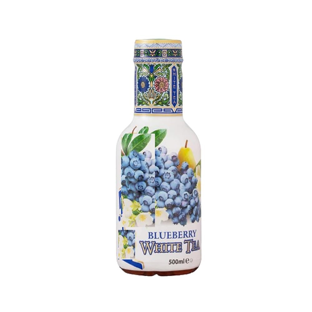 Variety flavours Juice Drink 500ml-Mango,Strawberry Lemonade,Fruit Punch Lemonade,Watermelon,Iced Tea Peach,Green Teaa,Iced Teaa Lemon,Blueberry WhiteTeaa-Arzn (12 Bottles, Blueberry White Tea)