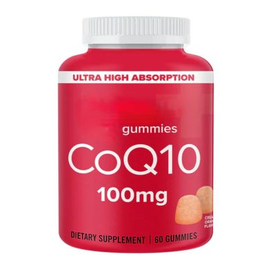 Food Supplement CoQ10, 100mg Orange Flavor, Gluten-Free, Vegan 60 Gummies