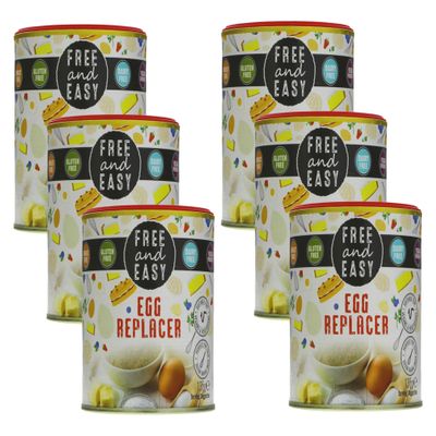 Free&Easy | Egg Replacer - 135g | Gluten-Free & Vegan | Plant-Based Egg Substitute for Baking, Cakes, Pancakes, Meringues | Low Fat, No Added Sugar | from SuperfoodUK (Pack of 6)