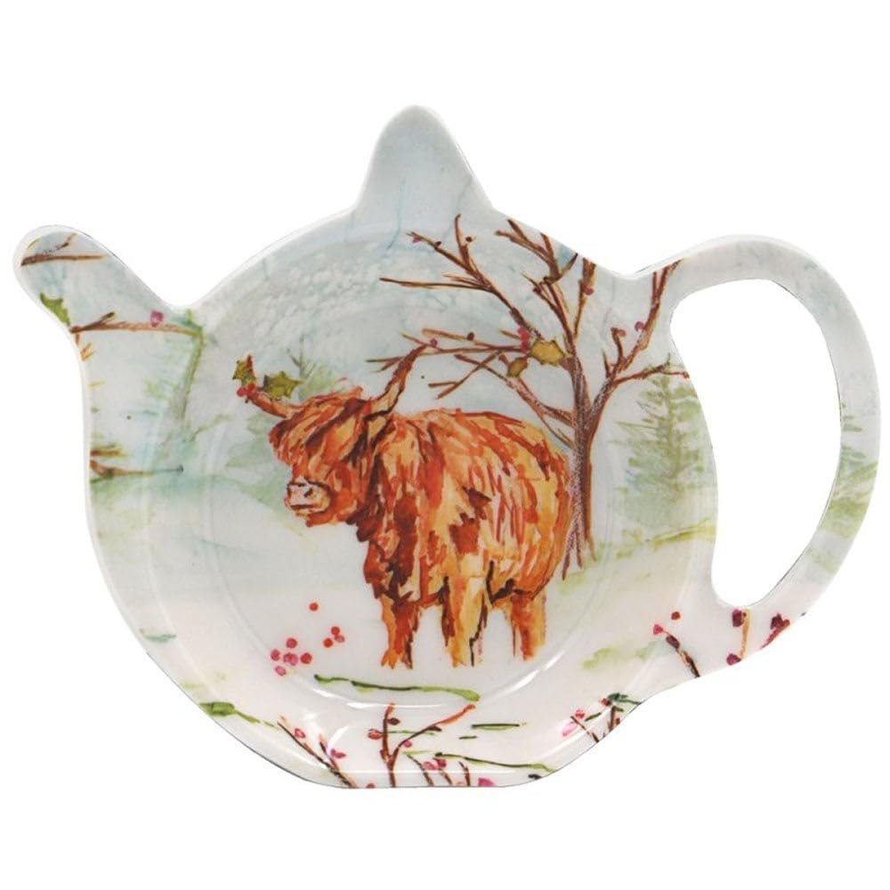 The Leonardo Collection Highland Cow Teabag Tidy for Kitchen | Lovely Kitchen Accessories for Home | Reusable Tea Bag Holder for Daily Use | Durable Tea Bags for Home & Office
