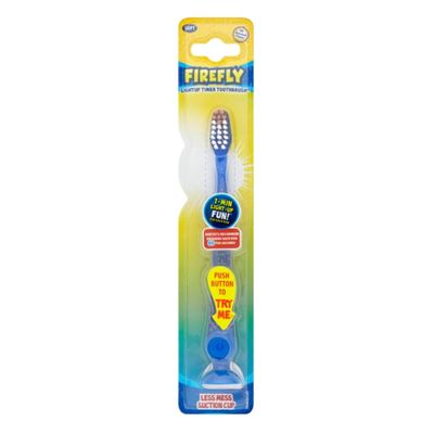 Katsy Style Firefly Lightup Timer Toothbrush - Fun and Engaging, 60-Second Timer, Soft Bristles, Suction Cup Base