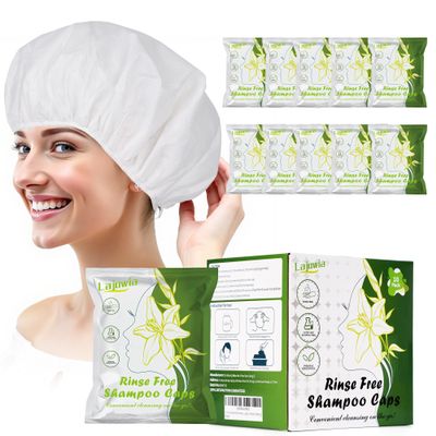 Waterless Shampoo Caps for Bedridden Patients and Elderly Rinse Free Hair Washing Shower Caps for Post-operative Procedures Hospital Camping Pack of 10