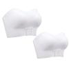 White Seamless Strapless Bras for Women 2PC Front Fastening Bra Stretchy Non-Slip Tube Bralettes Mesh Comfy Bandeau Tube Tops Sexy Bust Bustier Underwear view 1