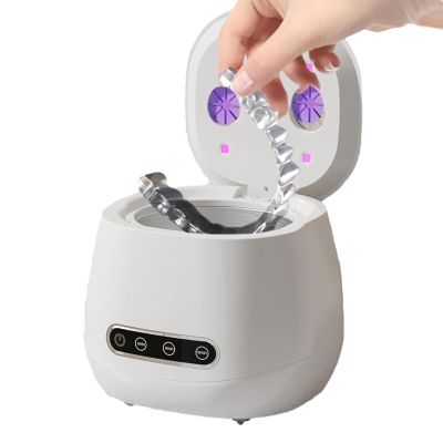 Retainer Cleaner, 52 kHz Jewellery Cleaner, UV Portable Cleaning Device for Braces, Adults, Children, Travel, Household