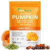Pumpkin Seed Oil Capsules (1,000mg/serving), Cold-Pressed Pumpkin Seed Oil for Hair Growth, Prostate Health, Urinary Tract Support, 300 Softgels Supplement of Essential Fatty Acids & Zinc
