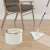 Spin Mop and Bucket, Spinning Mop Bucket Kit with 5 Fiber Pads, 2 Types of Mop Heads,360 Rotatable, Separates Dirty and Clean Water, for Cleaning Floor and Ceramic Tile (White) view 2