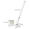 Spin Mop and Bucket, Spinning Mop Bucket Kit with 5 Fiber Pads, 2 Types of Mop Heads,360 Rotatable, Separates Dirty and Clean Water, for Cleaning Floor and Ceramic Tile (White) view 3
