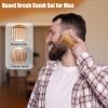 Beard Comb and Brush for Men, Mustache Beard Grooming Kit for Men Combing, Ergonomic Barber Styling Shaving Grooming Care Products for Removing Debris Massages Face view 3