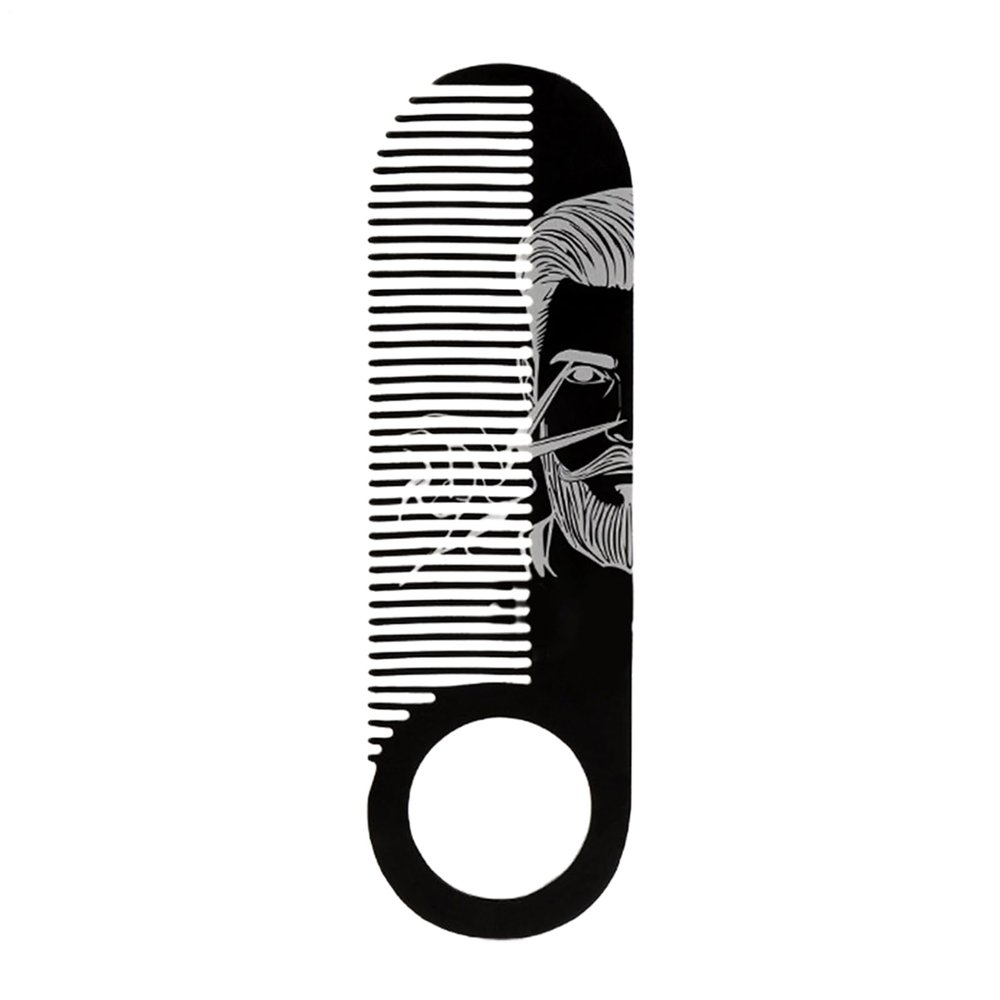 Beard Comb | Fine Tooth Mustache Brush,Anti-Snag Portable Shaping Tool, Double-Purpose Hair Detailing Brush for Men Father Husband