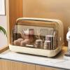 F Fityle Drying Rack Nursery Bottle Storage Box Countertop Dryer with Cover Easy to Clean Organizer Container for Cabinet, Light Khaki Large view 2