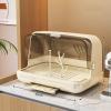 F Fityle Drying Rack Nursery Bottle Storage Box Countertop Dryer with Cover Easy to Clean Organizer Container for Cabinet, Light Khaki Large view 3