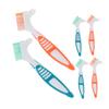 SOPOTUTU 6pcs Dual Headed Hard Bristle Denture Brush with Ergonomic Handle for Precision False Teeth and Retainer Cleaning Portable Oral Care Tool for Home and Travel Use view 1