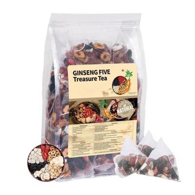25/50/75/100 Packs Ginseng & Mulberry Herbal Tea, Ginseng Six Treasure Tea, Ginsengs Five Treasures Teas (1Bag(25Packs))