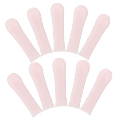 Mikinona 10pcs Silicone Ear Spoon Sleeves for Comfortable and Safe Ear Cleaning Pink Earwax Remover Cover with Cute Design and Hygiene