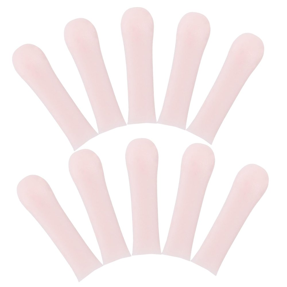 Mikinona 10pcs Silicone Ear Spoon Sleeves for Comfortable and Safe Ear Cleaning Pink Earwax Remover Cover with Cute Design and Hygiene