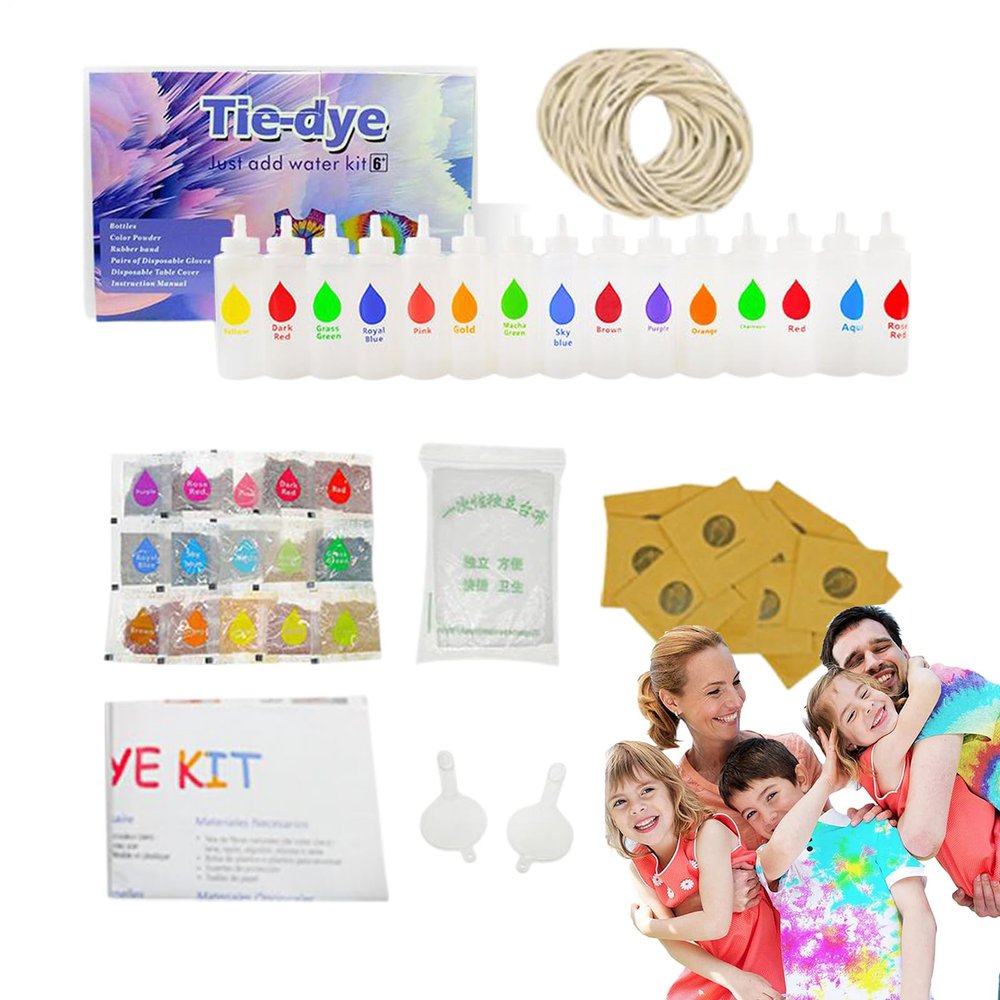 Tie-Dye Kit,Tie Dye Kits for Adults - Fabric Art Set Crafting Paint for Hats Scarves Socks Clothing School Beginner Outdoor Family Expert