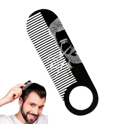 Beard Comb for Men,Fine Tooth Mustache Brush | Anti-Snag Portable Shaping Tool, Double-Purpose Hair Detailing Brush for Men Father Husband